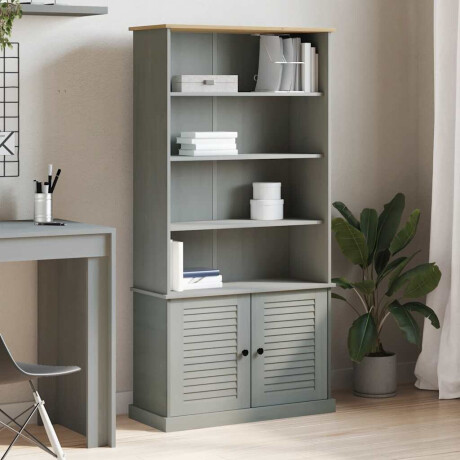 vidaXL Boekenkast VIGO 85x35x170 cm massief grenenhout grijs