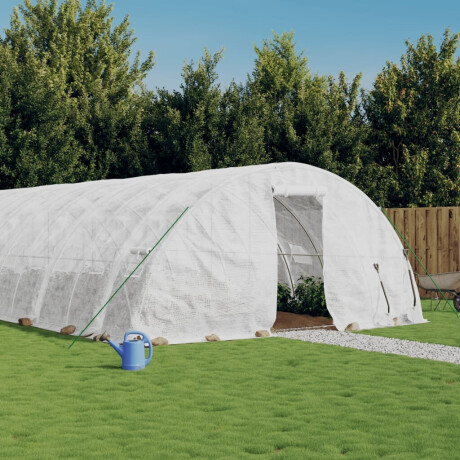 vidaXL Tuinkas met stalen frame 30 m² 6x5x2,3 m wit