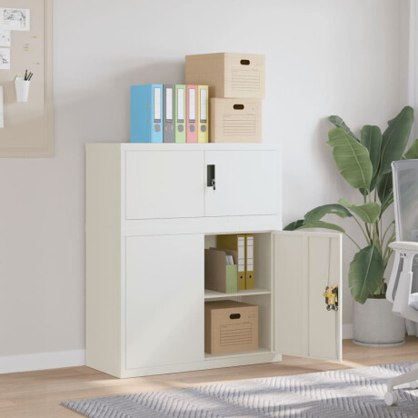 vidaXL Archiefkast 90x40x110 cm staal wit
