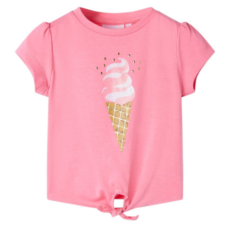 vidaXL Kindershirt 92 fluorescerend felroze