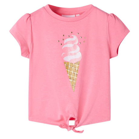 vidaXL Kindershirt 116 fluorescerend felroze