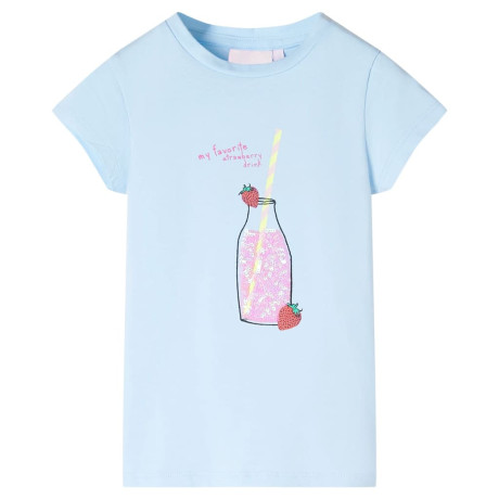 vidaXL Kindershirt 128 zachtblauw
