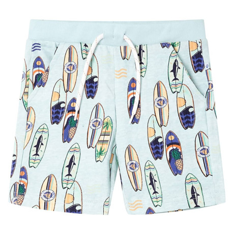 vidaXL Kindershorts met trekkoord 92 gemêleerd zachtblauw