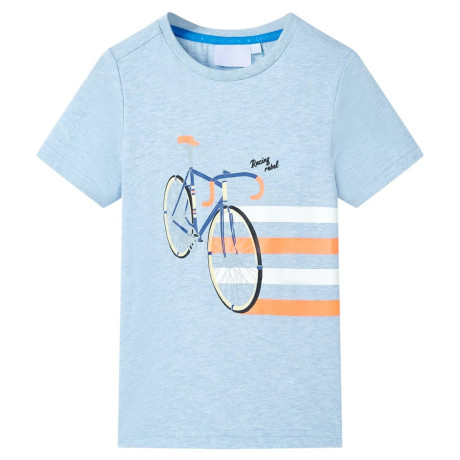 vidaXL Kindershirt 104 gemêleerd zachtblauw