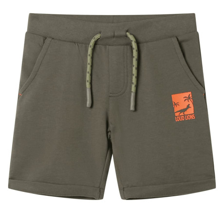 vidaXL Kindershorts met trekkoord 128 donkerkaki