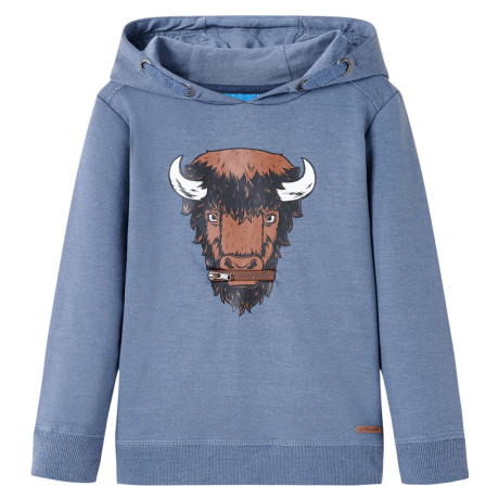 vidaXL Kindertrui met capuchon 92 gemêleerd blauw