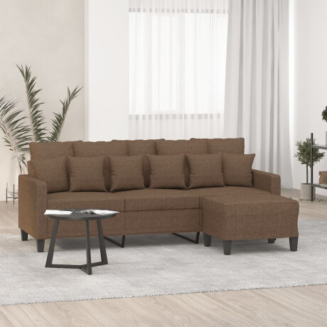 vidaXL Driezitsbank met voetenbank 180 cm stof bruin
