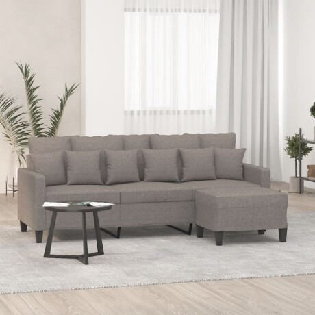 vidaXL Driezitsbank met voetenbank 180 cm stof taupe