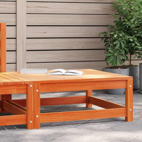 vidaXL Tuinvoetenbank 70x70x30 cm massief grenenhout wasbruin