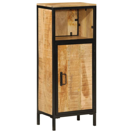 vidaXL Badkamerkast 40x27x90 cm massief mangohout en ijzer