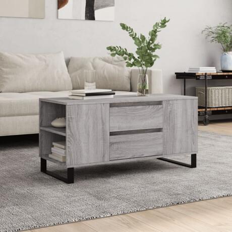 vidaXL Salontafel 102x44,5x50 cm bewerkt hout grijs sonoma eikenkleur