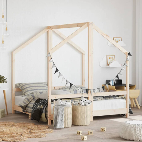 vidaXL Kinderbedframe 2x(70x140) cm massief grenenhout