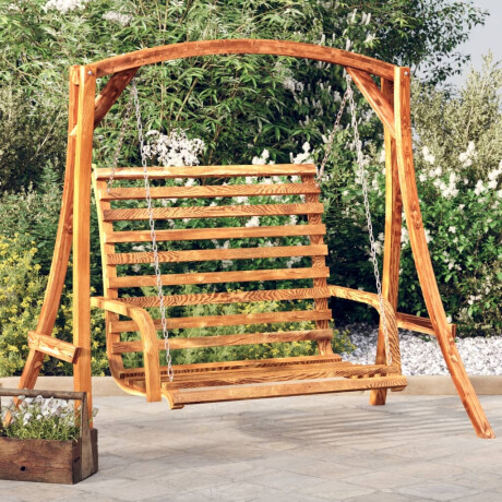 vidaXL Schommelbank vurenhout met teak afwerking