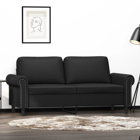 vidaXL Tweezitsbank 140 cm kunstleer zwart