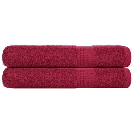 vidaXL Saunahanddoeken 2 st 80x200 cm 360g/m² 100% katoen bordeauxrood