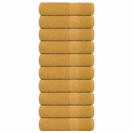 vidaXL Badhanddoeken 10 st 100x150 cm 360 g/m² 100% katoen goudkleurig