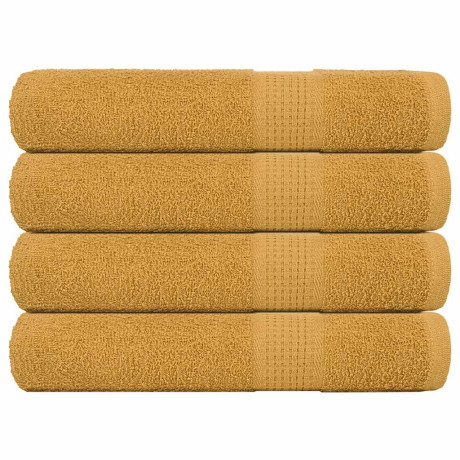vidaXL Saunahanddoeken 4 st 80x200 cm 360 g/m² 100% katoen goudkleurig