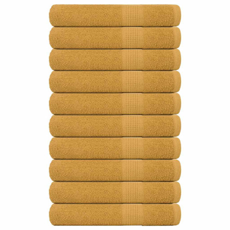 vidaXL Saunahanddoeken 10 st 80x200cm 360 g/m² 100% katoen goudkleurig