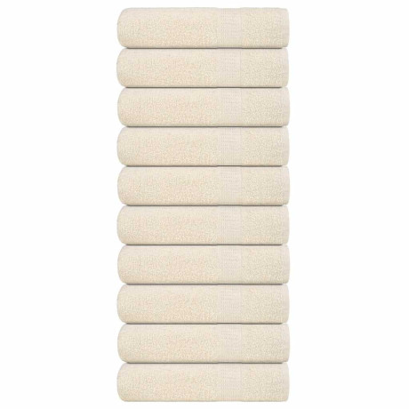 vidaXL Badhanddoeken 10 st 100x150cm 360 g/m² 100% katoen crèmekleurig