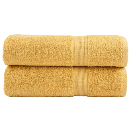 vidaXL Handdoeken SOLUND 2 st 600 g/m² 50x100 cm goudkleurig