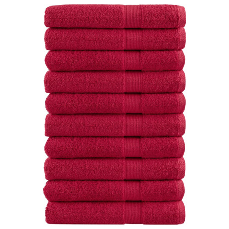 vidaXL Handdoeken SOLUND 10 st 600 g/m² 100x200 cm rood