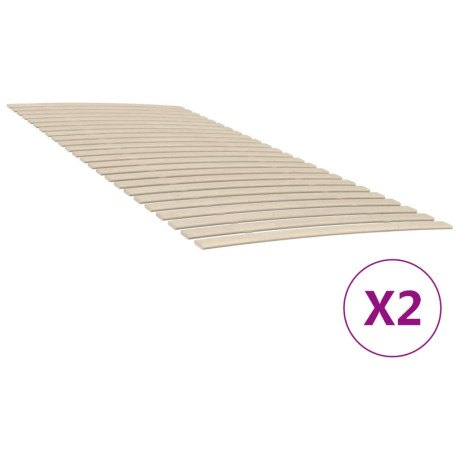 vidaXL Lattenbodems 2 st met 48 latten 90x200 cm