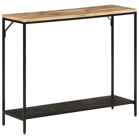 vidaXL Wandtafel 90x30x75 cm massief ruw mangohout en ijzer