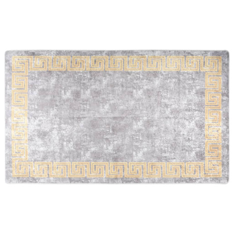 vidaXL Vloerkleed wasbaar anti-slip 150x230 cm grijs en goudkleurig