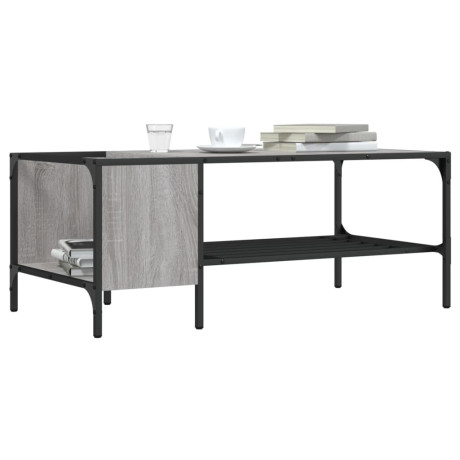 vidaXL Salontafel met rek 100x51x40 cm bewerkt hout grijs sonoma eiken
