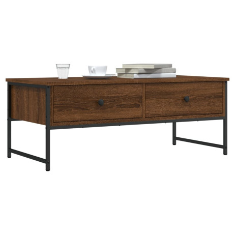vidaXL Salontafel 101x49x39,5 cm bewerkt hout bruin eikenkleur