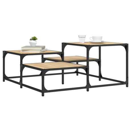 vidaXL Salontafel 87,5x87,5x40 cm bewerkt hout sonoma eikenkleurig