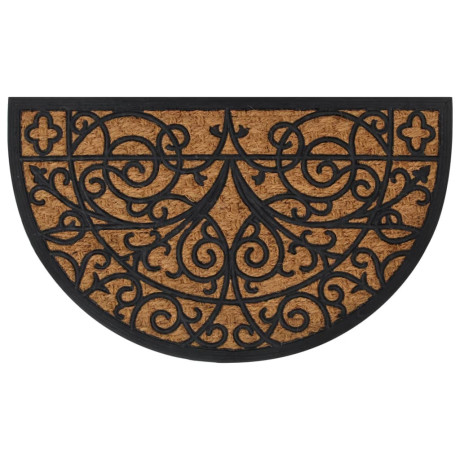 vidaXL Deurmat halfrond 45x75 cm rubber en kokosvezel