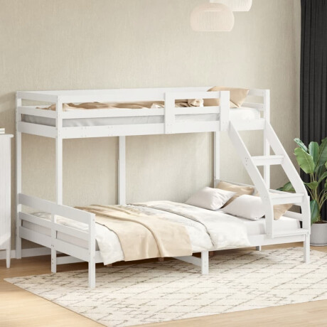 vidaXL Stapelbed massief grenenhout wit 80x200/140x200 cm