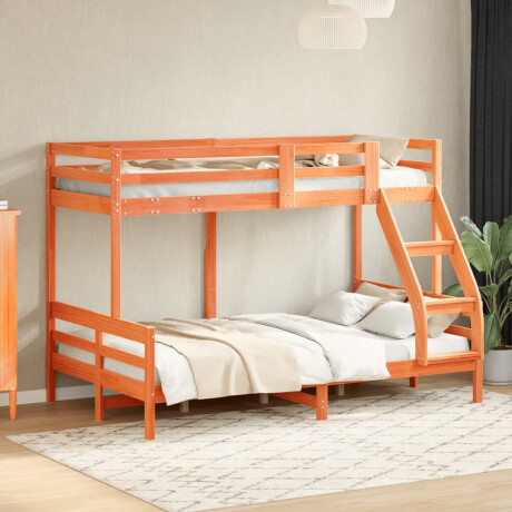 vidaXL Stapelbed massief grenenhout wasbruin 90x200/120x200 cm