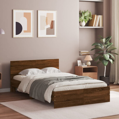 vidaXL Bedframe met hoofdeinde bruin eikenkleur 120x190 cm