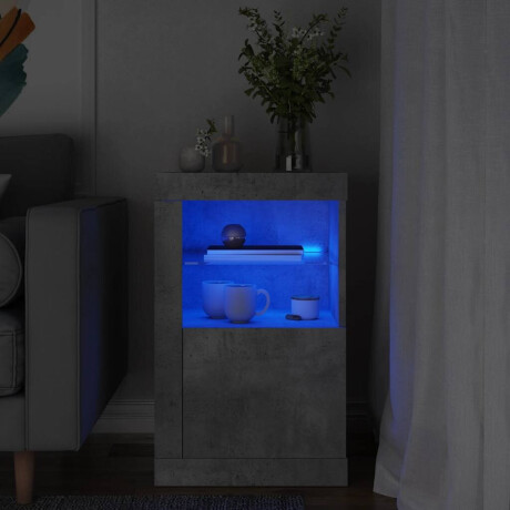 vidaXL Bijzetkast met LED-verlichting bewerkt hout betongrijs