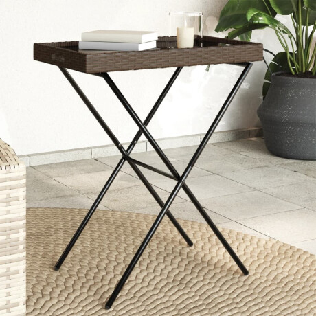 vidaXL Dienbladtafel inklapbaar 65x40x75 cm poly rattan bruin