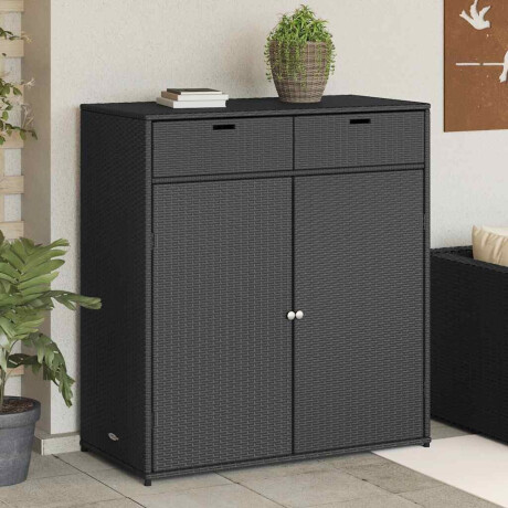vidaXL Tuinkast 105x55x113 cm poly rattan zwart
