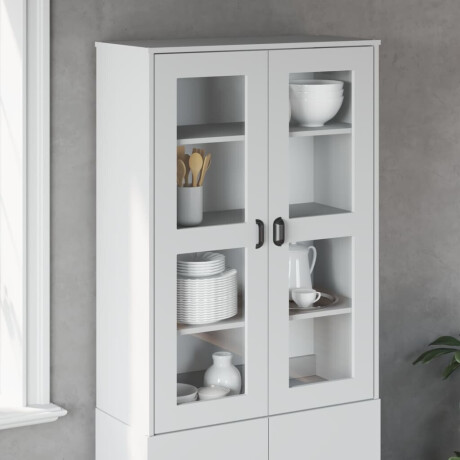 vidaXL Opzetkast VIKEN bewerkt hout wit