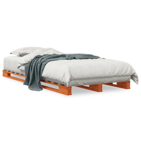 vidaXL Palletbed massief grenenhout wasbruin 90x200 cm