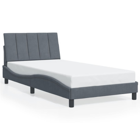 vidaXL Bedframe zonder matras "Hanko" 100x200 cm fluweel donkergrijs