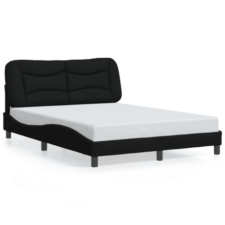 vidaXL Bedframe met LED-verlichting stof zwart 140x190 cm