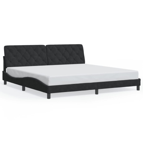 vidaXL Bedframe met LED-verlichting fluweel zwart 200x200 cm