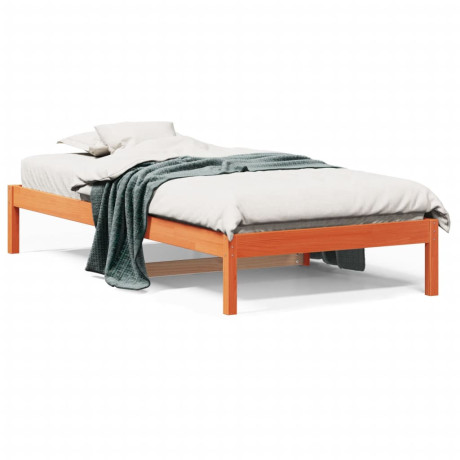 vidaXL Slaapbank 90x200 cm massief grenenhout wasbruin