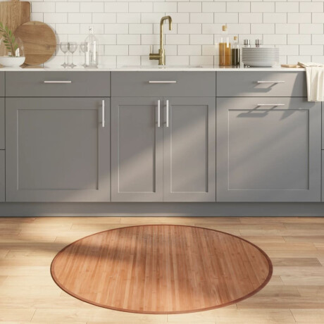 vidaXL Vloerkleed rond 100 cm bamboe naturel