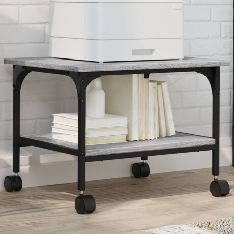 vidaXL Printerkastje 2-laags 50x40x38 cm bewerkt hout grijs sonoma