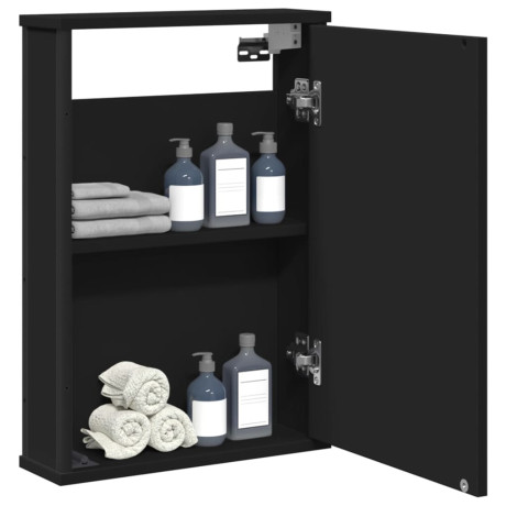 vidaXL Badkamerspiegelkast 42x12x60 cm bewerkt hout zwart