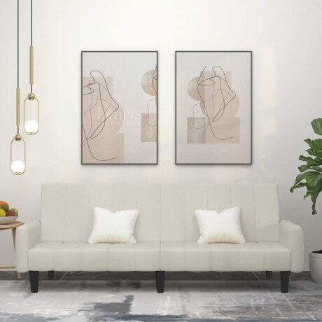 vidaXL Slaapbank 2-zits fluweel crèmekleurig