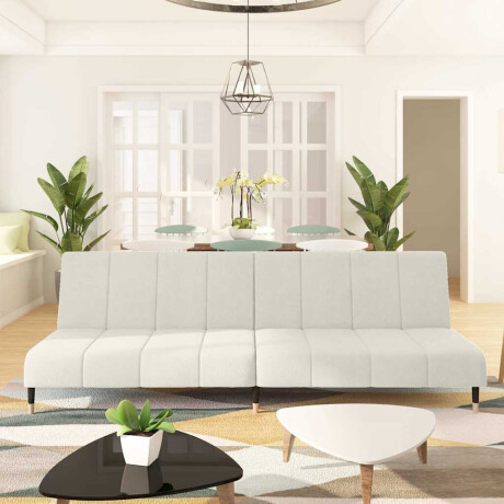 vidaXL Slaapbank 2-zits fluweel crèmekleurig