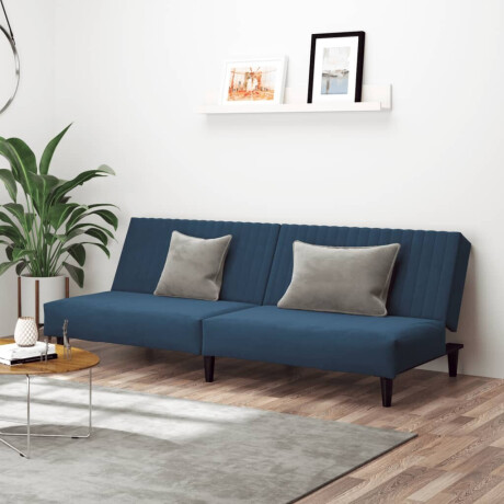 vidaXL Slaapbank 2-zits fluweel blauw
